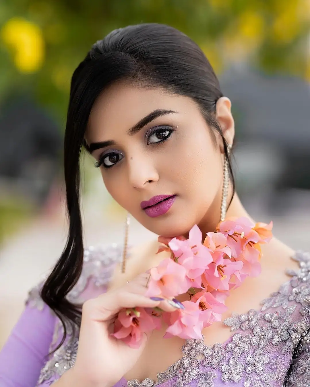 ETV Actress Sreemukhi in Violet Gown